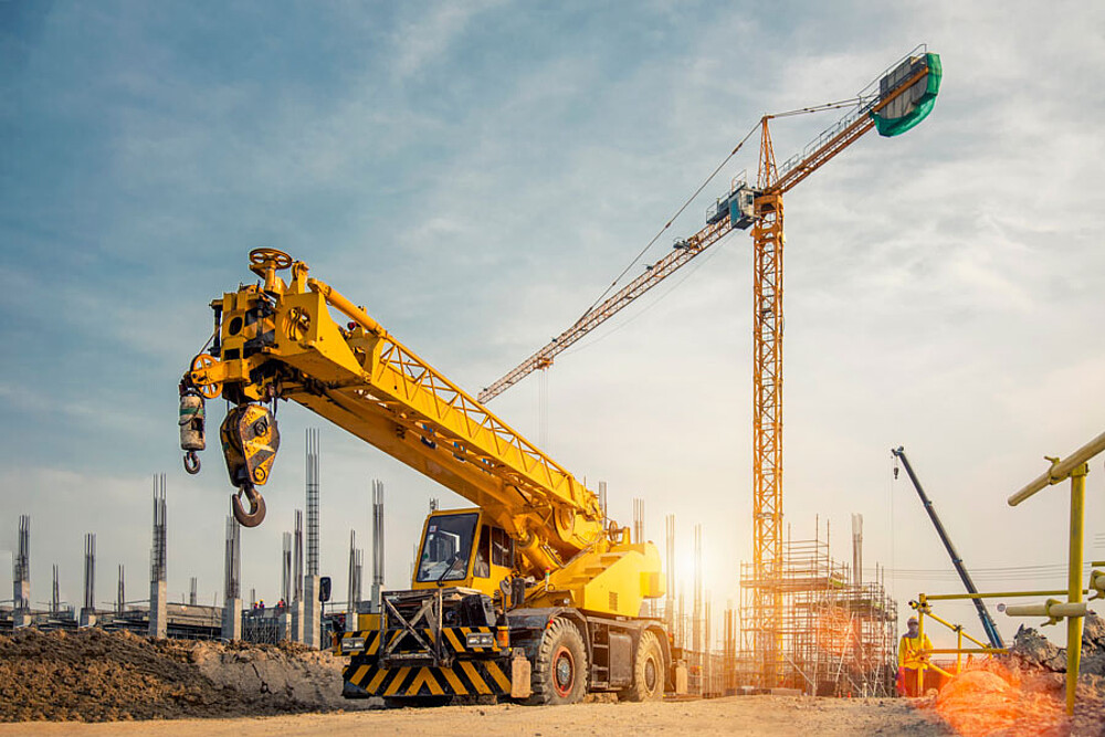 Inclination sensor for the chassis of cranes