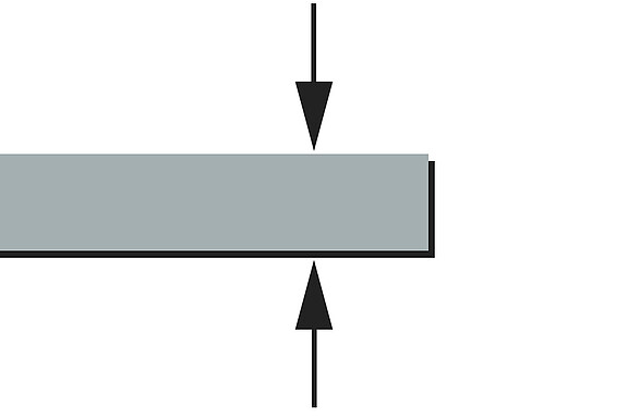 Thickness measurements using displacement sensors 